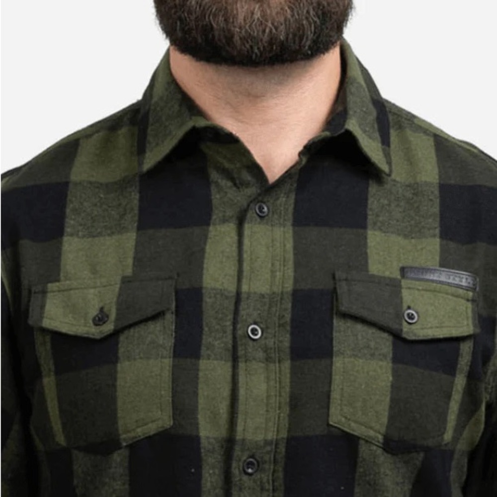 Grunt Style Olive and Black Checkered Shirt
